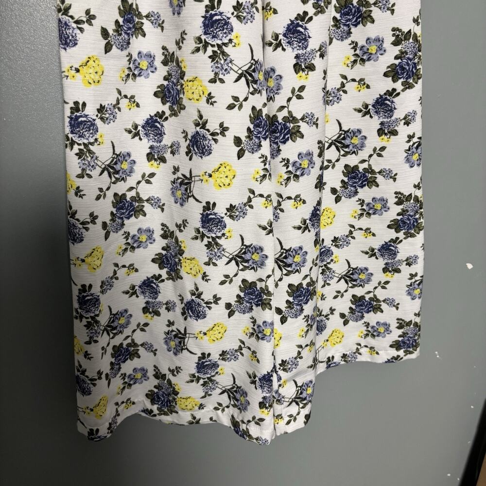 ASOS Women’s Blue Yellow Floral Peplum Wide Leg Jumpsuit Strapless Size 2 White - Picture 4 of 14